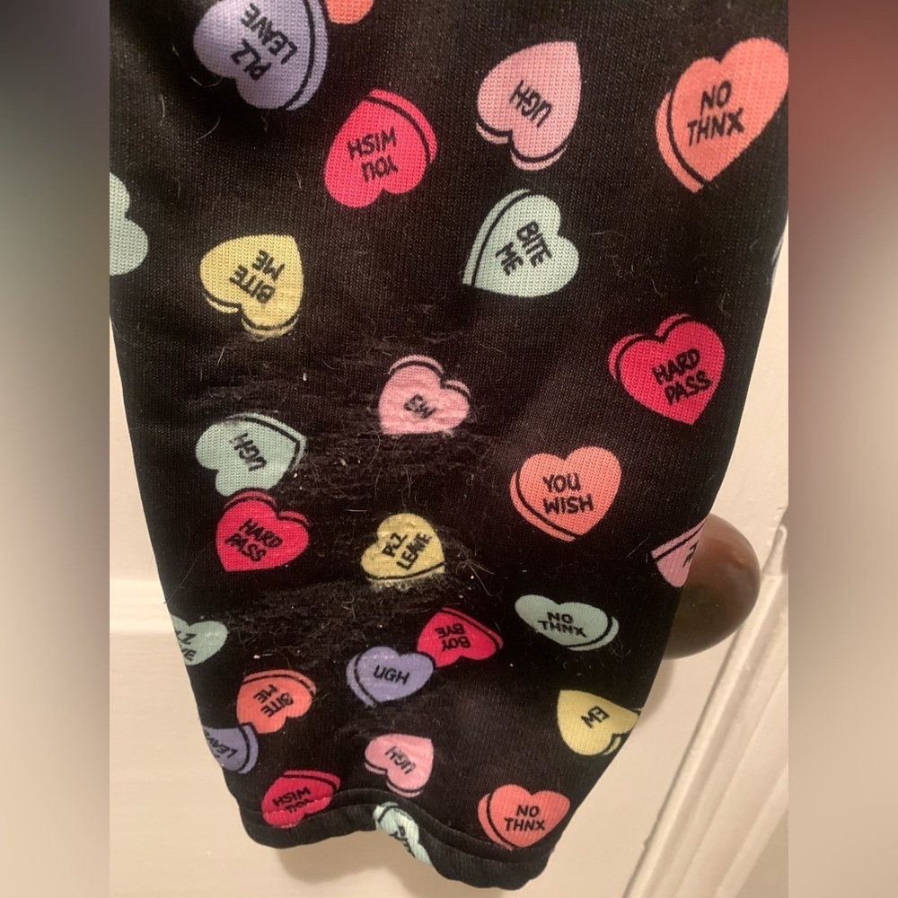 Serra Candy Heart Print Fleece Lined Leggings XL Valentines Galentines - Picture 5 of 13